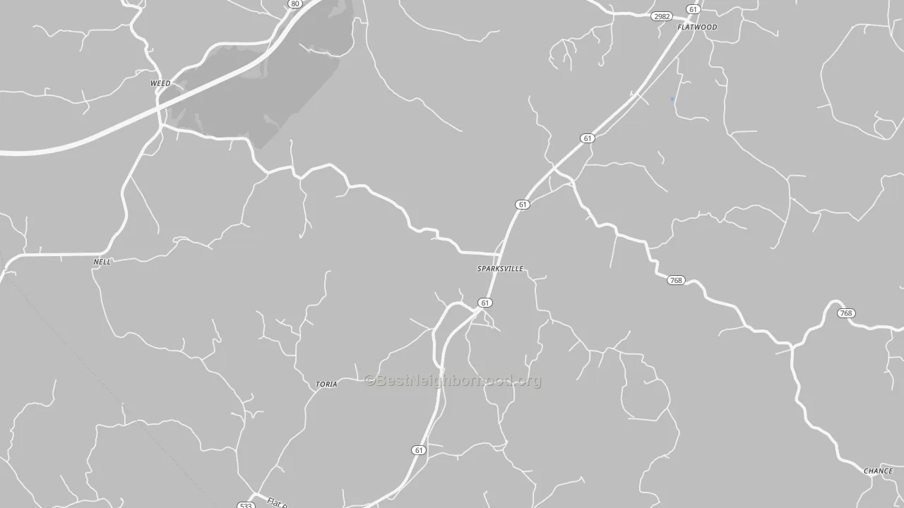 Transit Grade map of Sparksville, KY