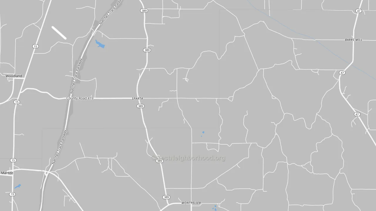 Transit Grade map of Sparta, MS