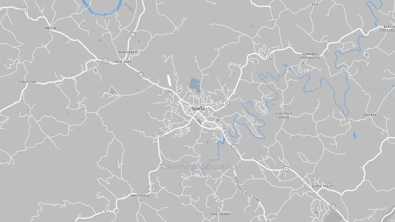 Transit Grade map of Sparta, NC