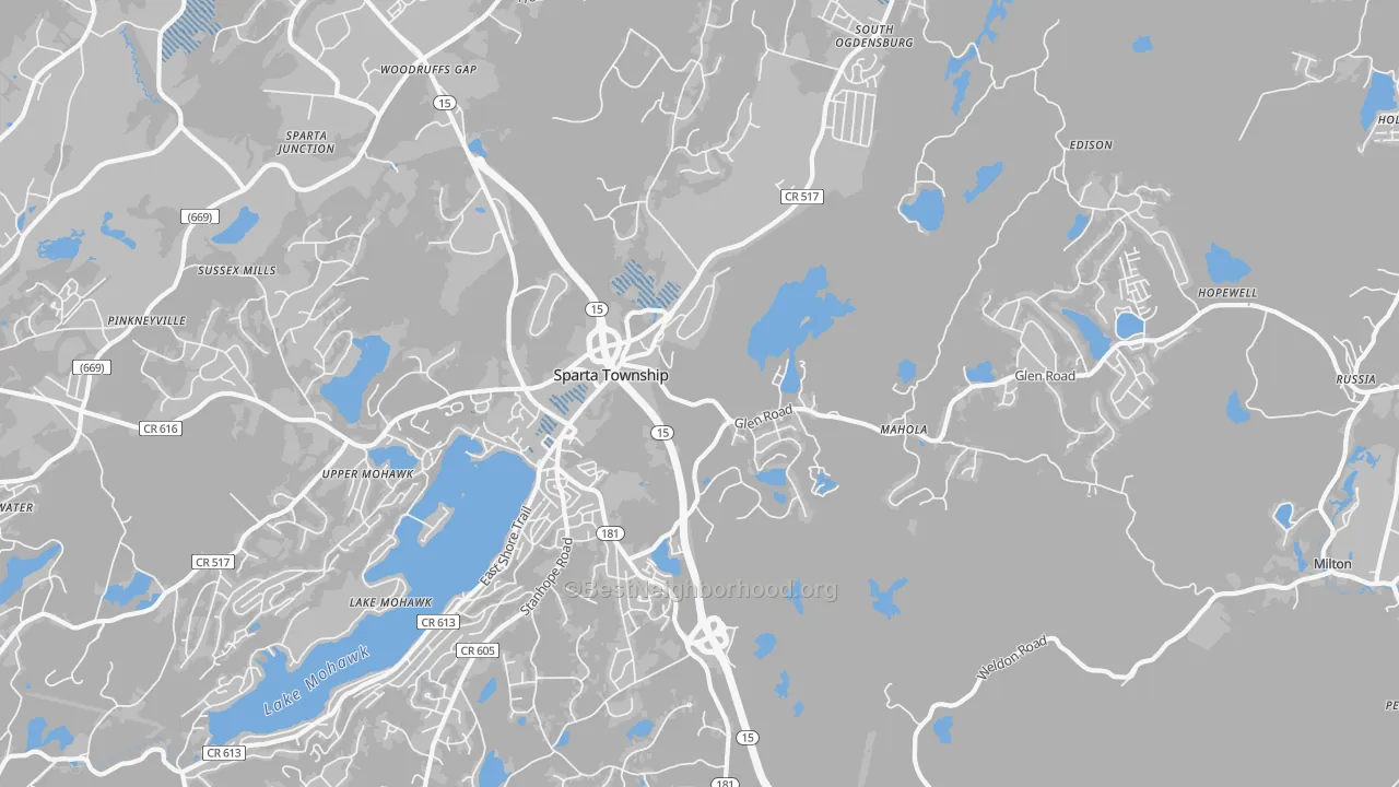 Transit Grade map of Sparta, NJ
