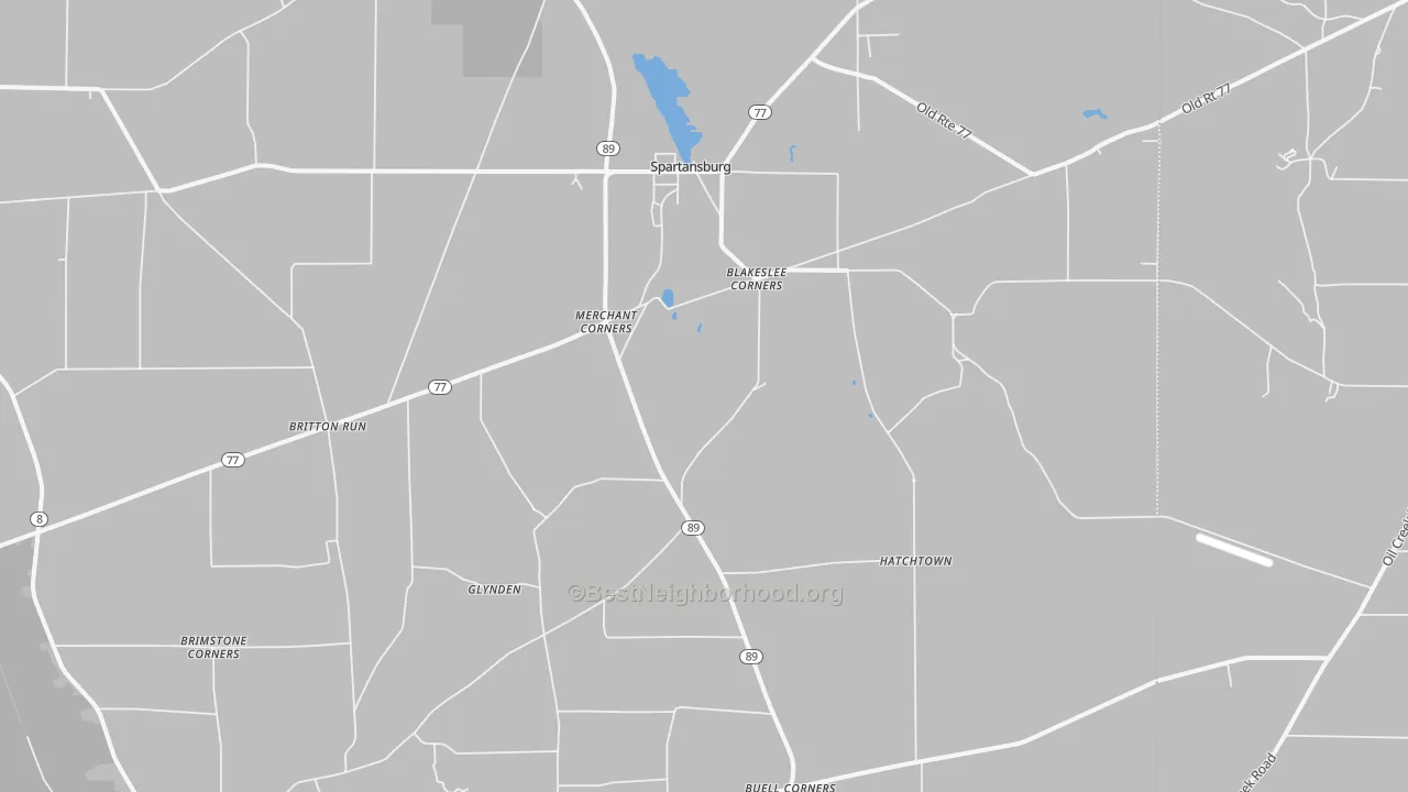 Transit Grade map of Spartansburg, PA