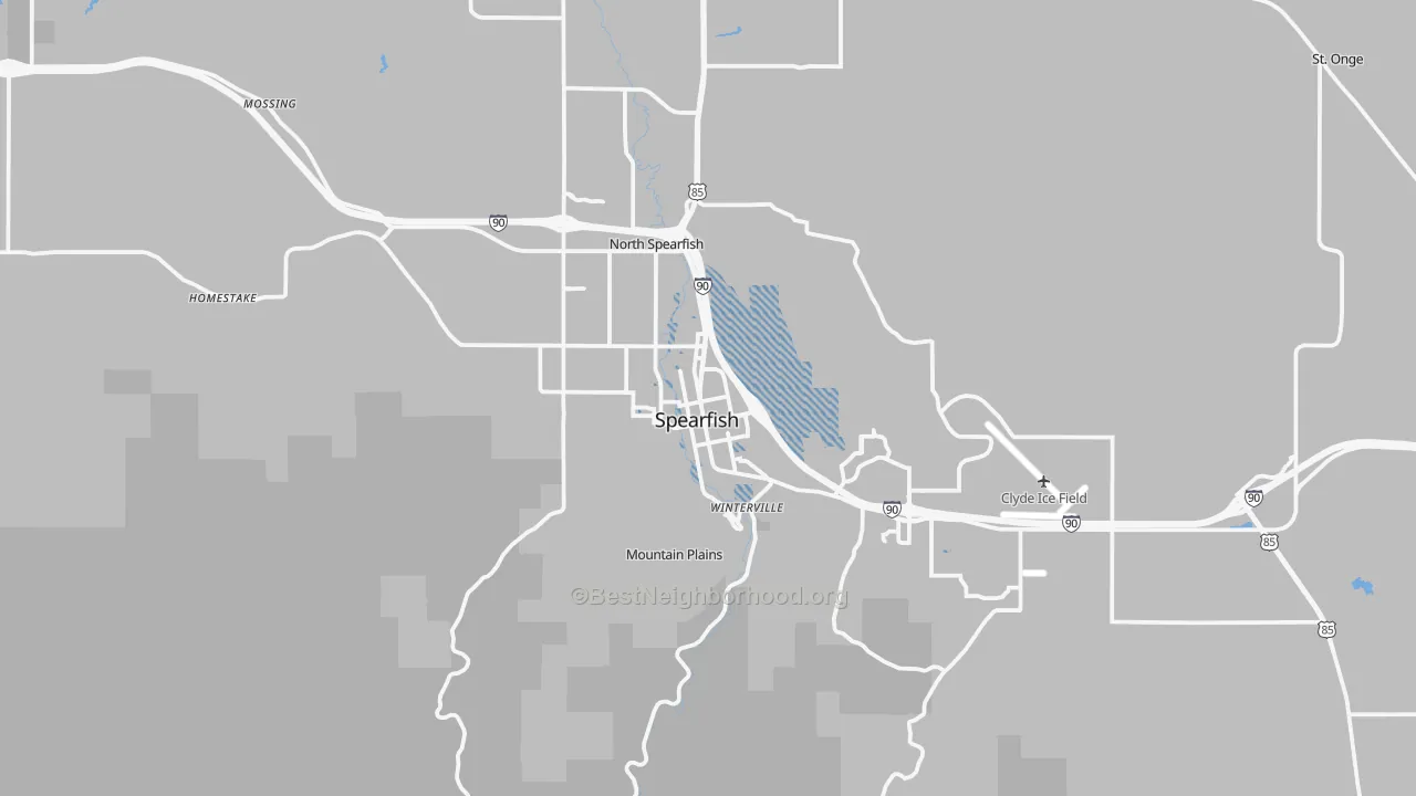 Transit Grade map of Spearfish, SD