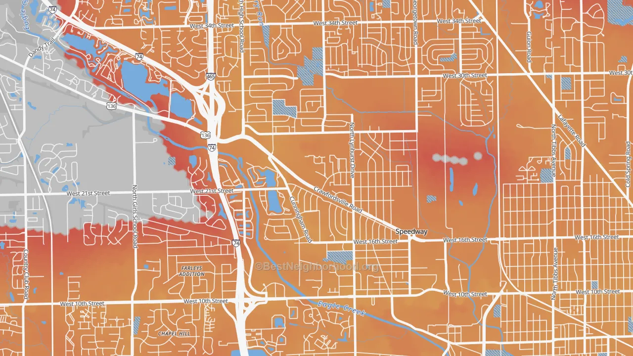 Transit Grade map of Speedway, IN