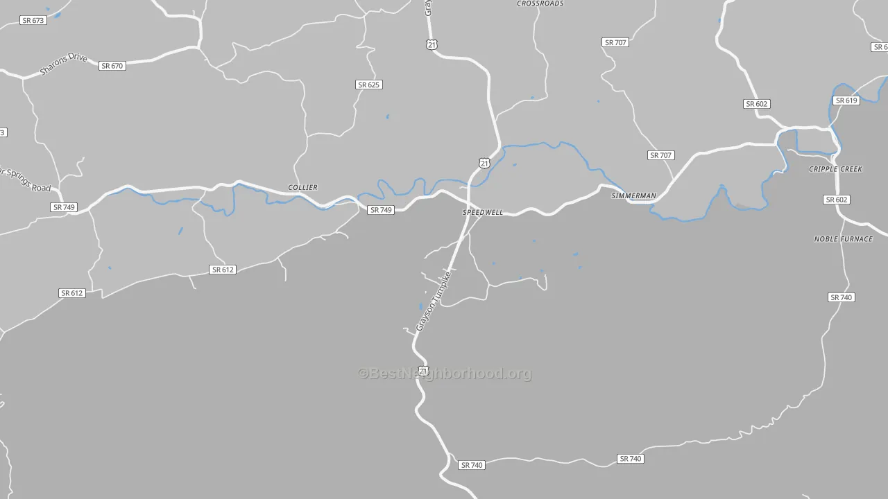 Transit Grade map of Speedwell, VA