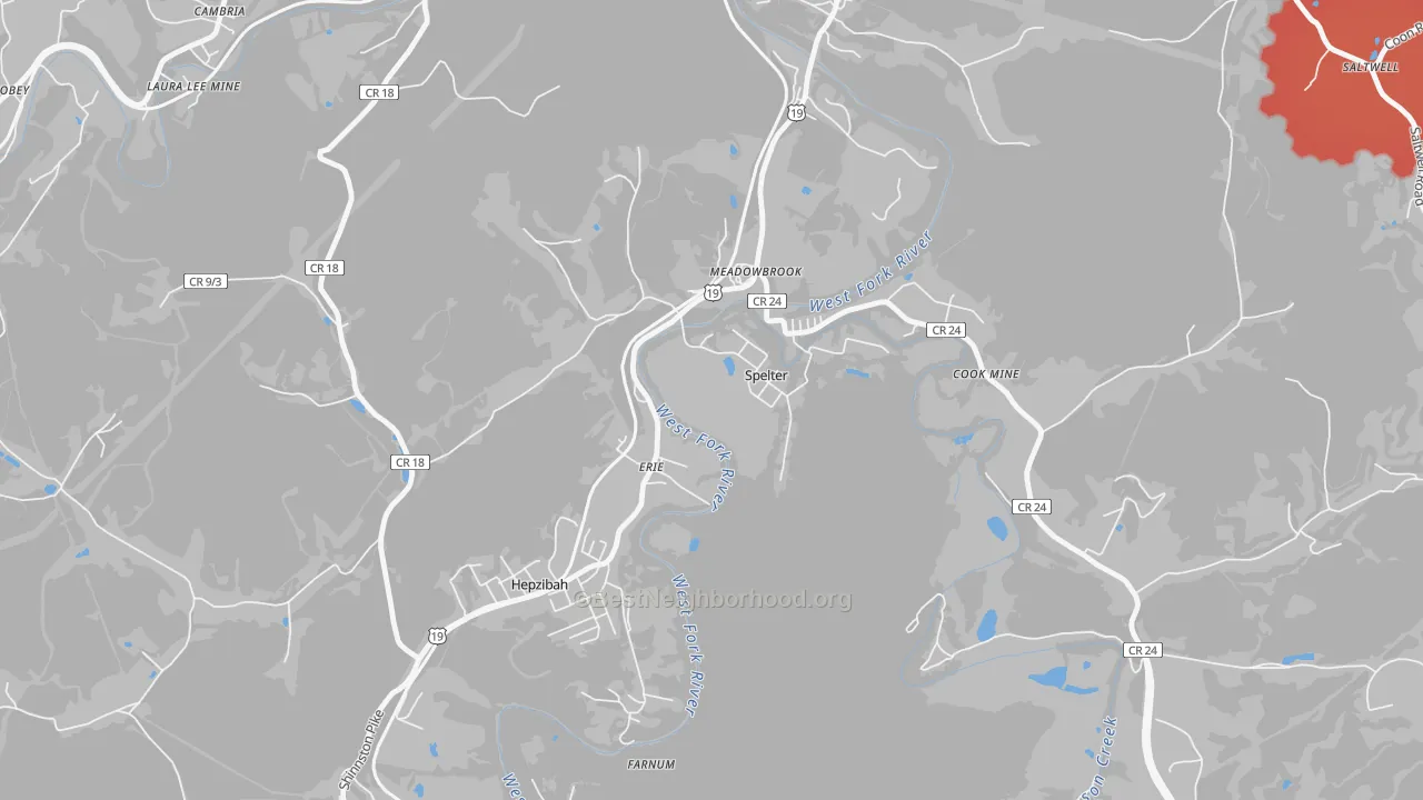 Transit Grade map of Spelter, WV
