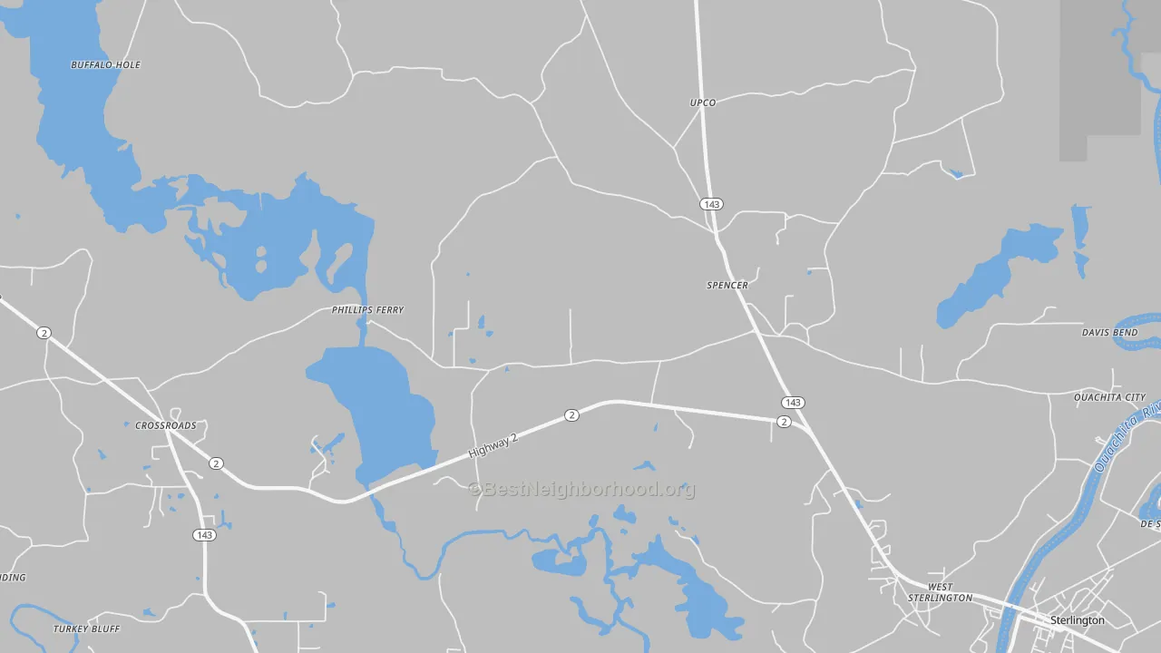 Transit Grade map of Spencer, LA