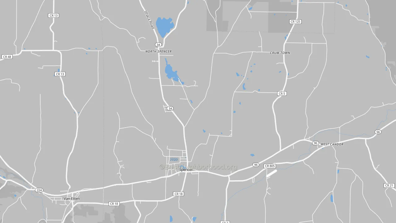Transit Grade map of Spencer, NY