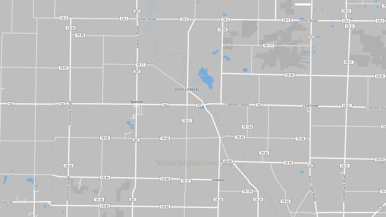 Transit Grade map of Spencer, OH