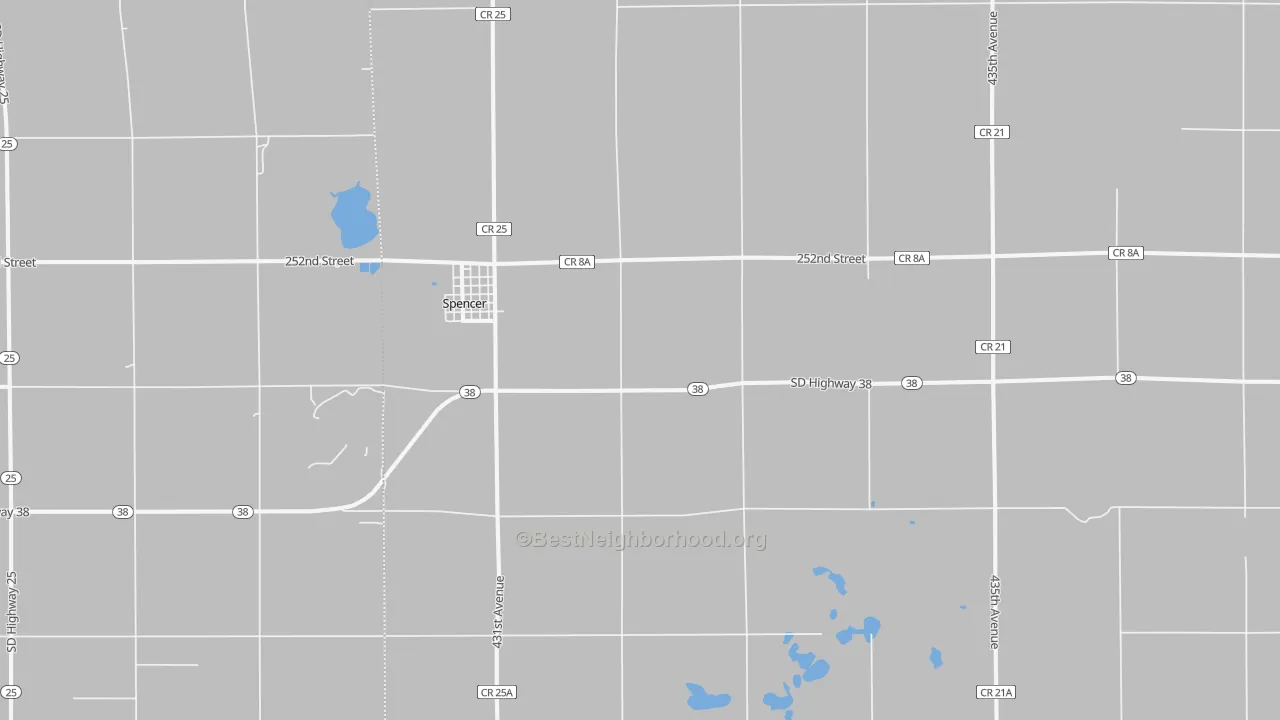Transit Grade map of Spencer, SD