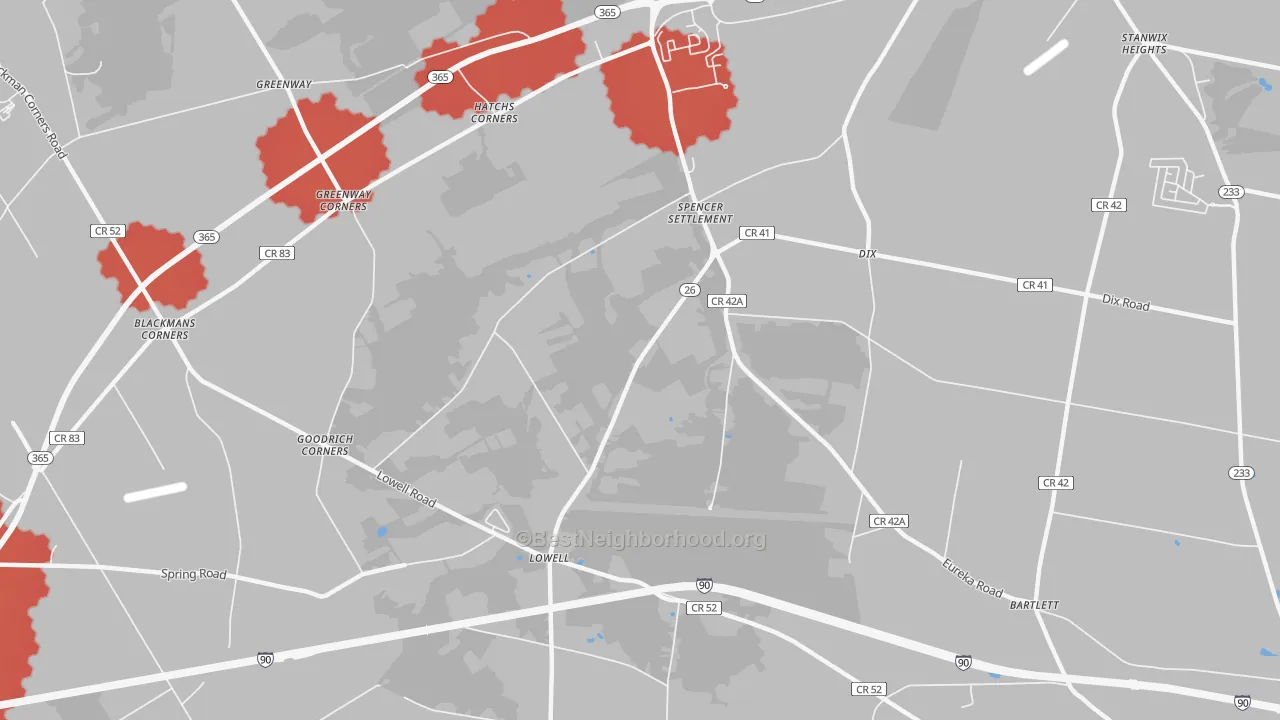 Transit Grade map of Spencer Settlement, NY