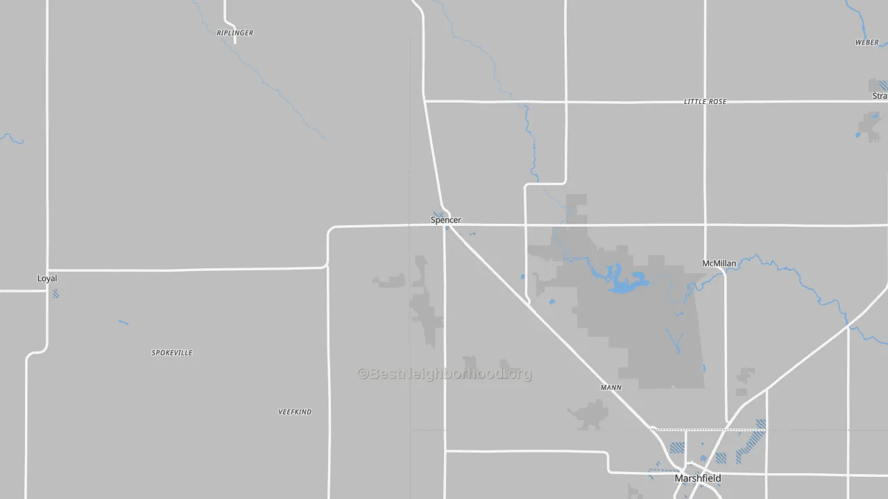 Transit Grade map of Spencer, WI