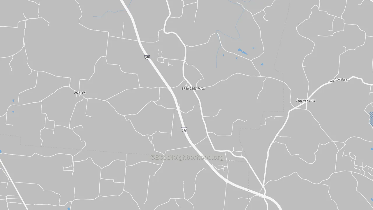 Transit Grade map of Spencers Mill, TN