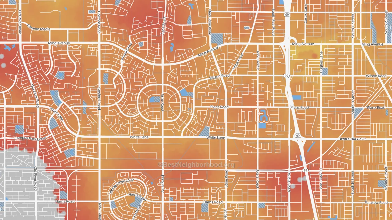 Transit Grade map of Spice Tract, Bakersfield, CA