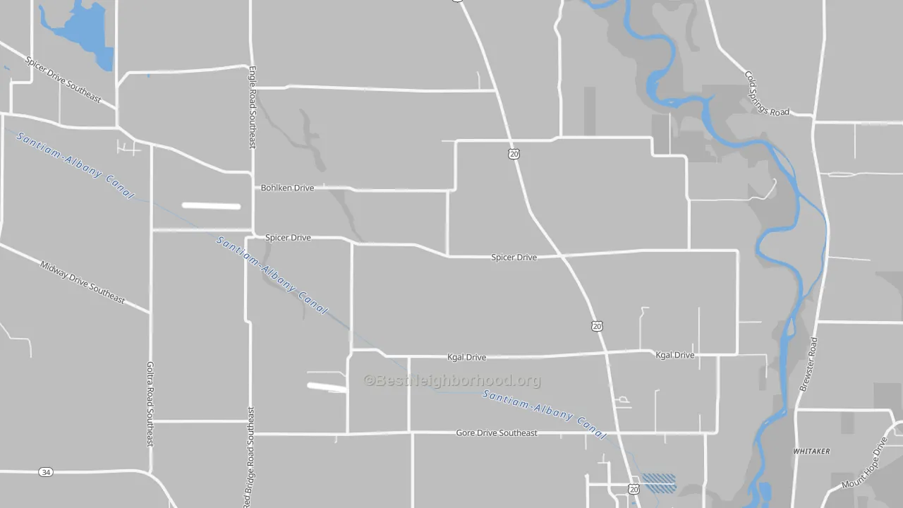 Transit Grade map of Spicer, OR