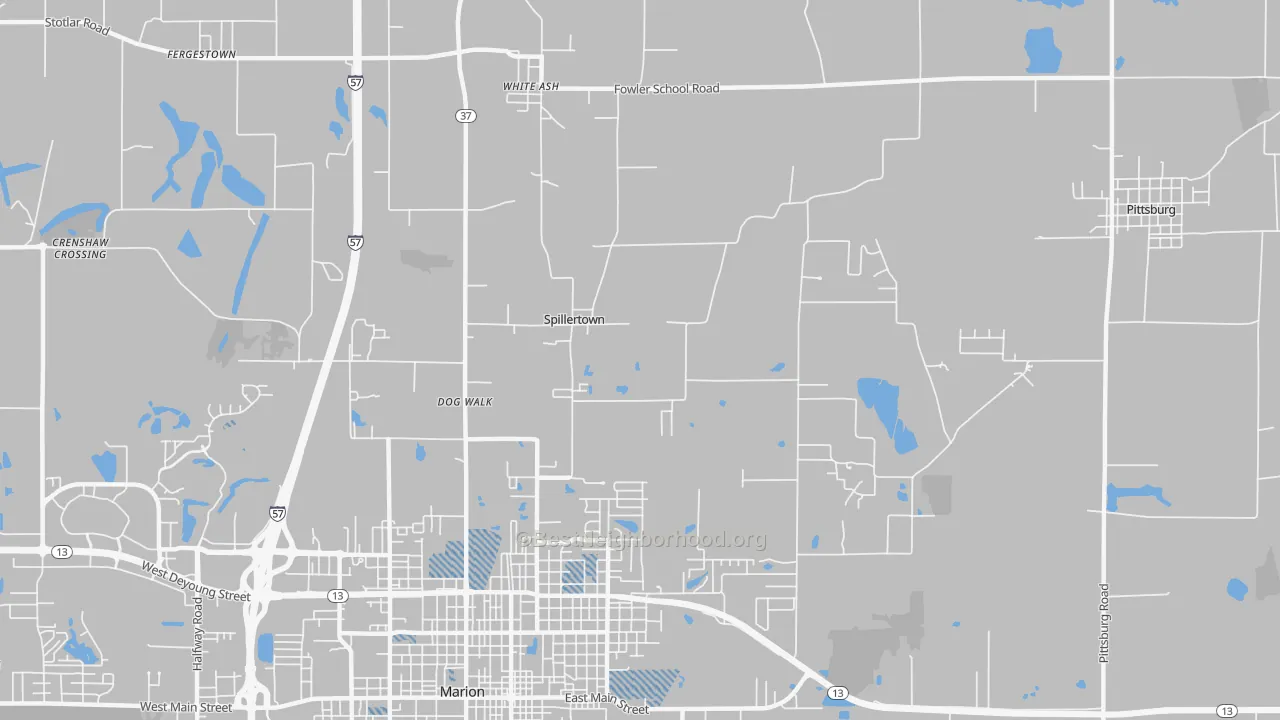 Transit Grade map of Spillertown, IL