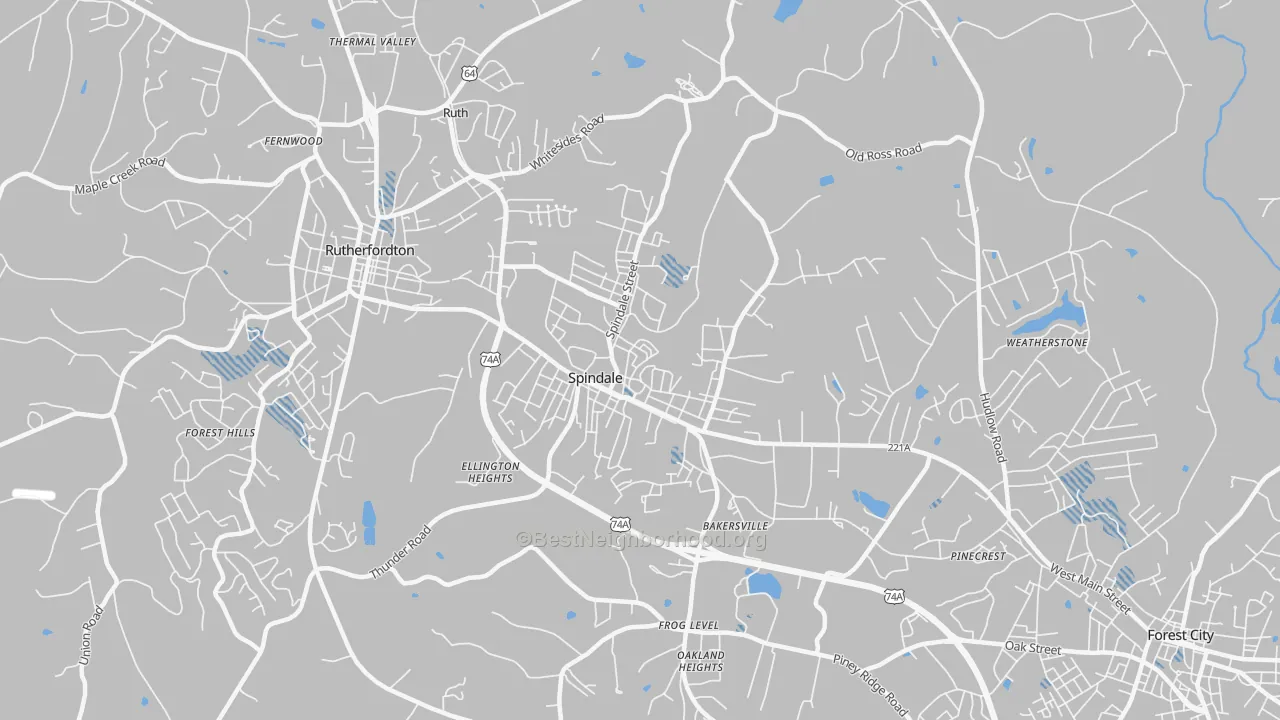 Transit Grade map of Spindale, NC