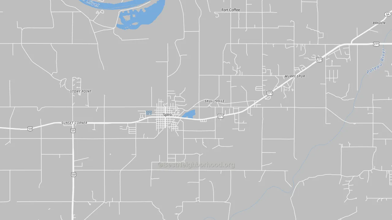 Transit Grade map of Spiro, OK