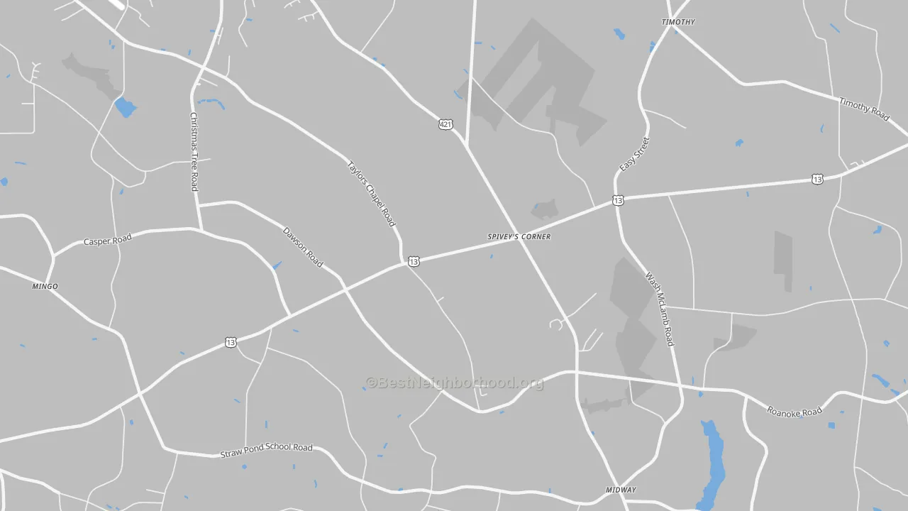 Transit Grade map of Spiveys Corner, NC