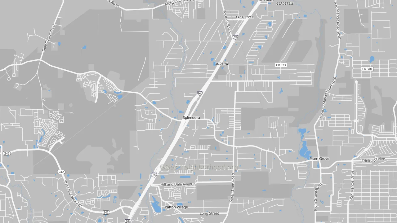 Transit Grade map of Splendora, TX