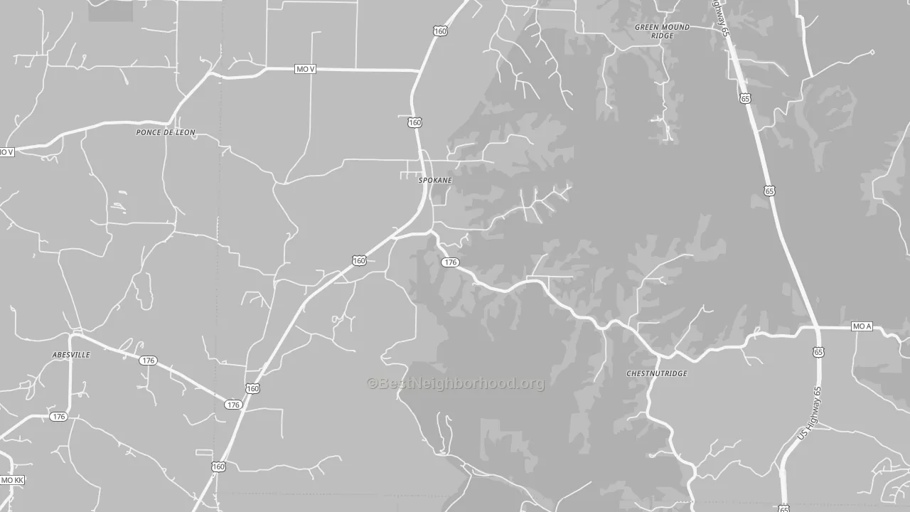 Transit Grade map of Spokane, MO