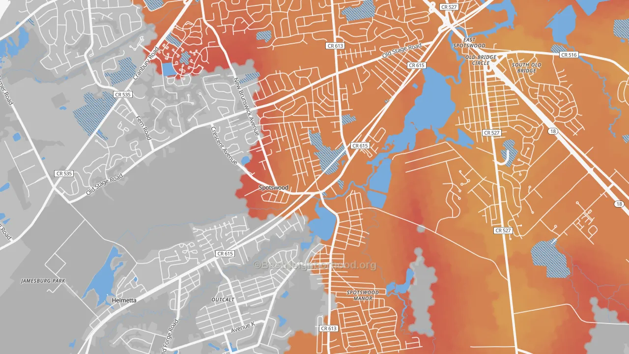 Transit Grade map of Spotswood, NJ