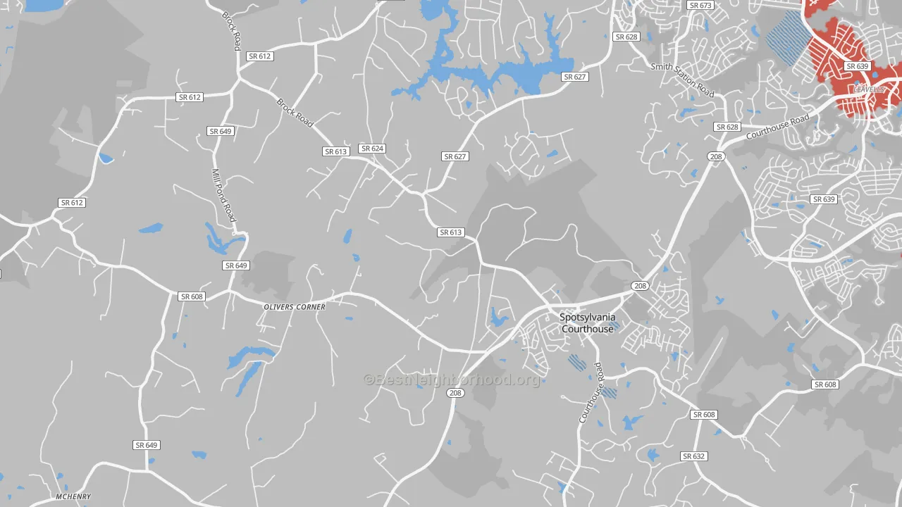 Transit Grade map of Spotsylvania Courthouse, VA