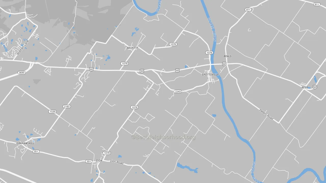 Transit Grade map of Spottsville, KY