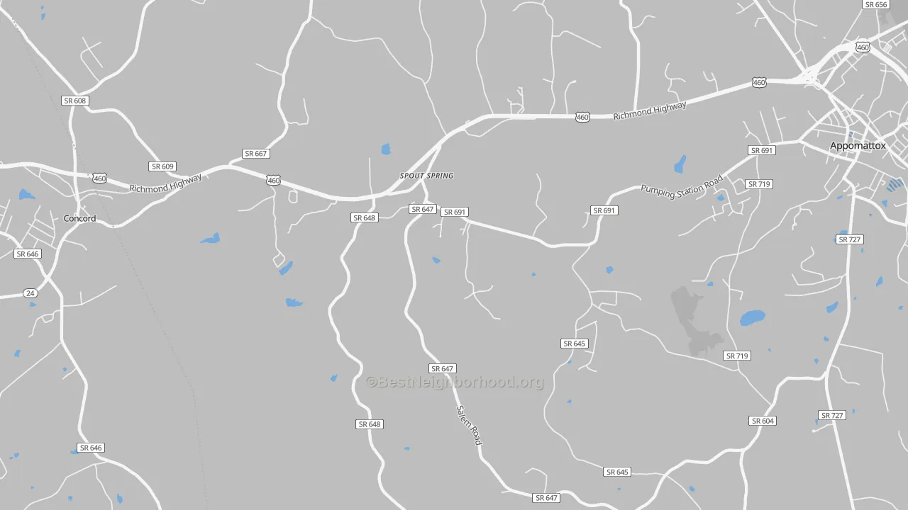 Transit Grade map of Spout Spring, VA