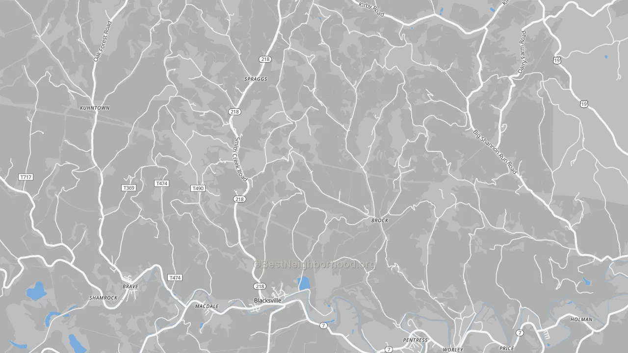 Transit Grade map of Spraggs, PA