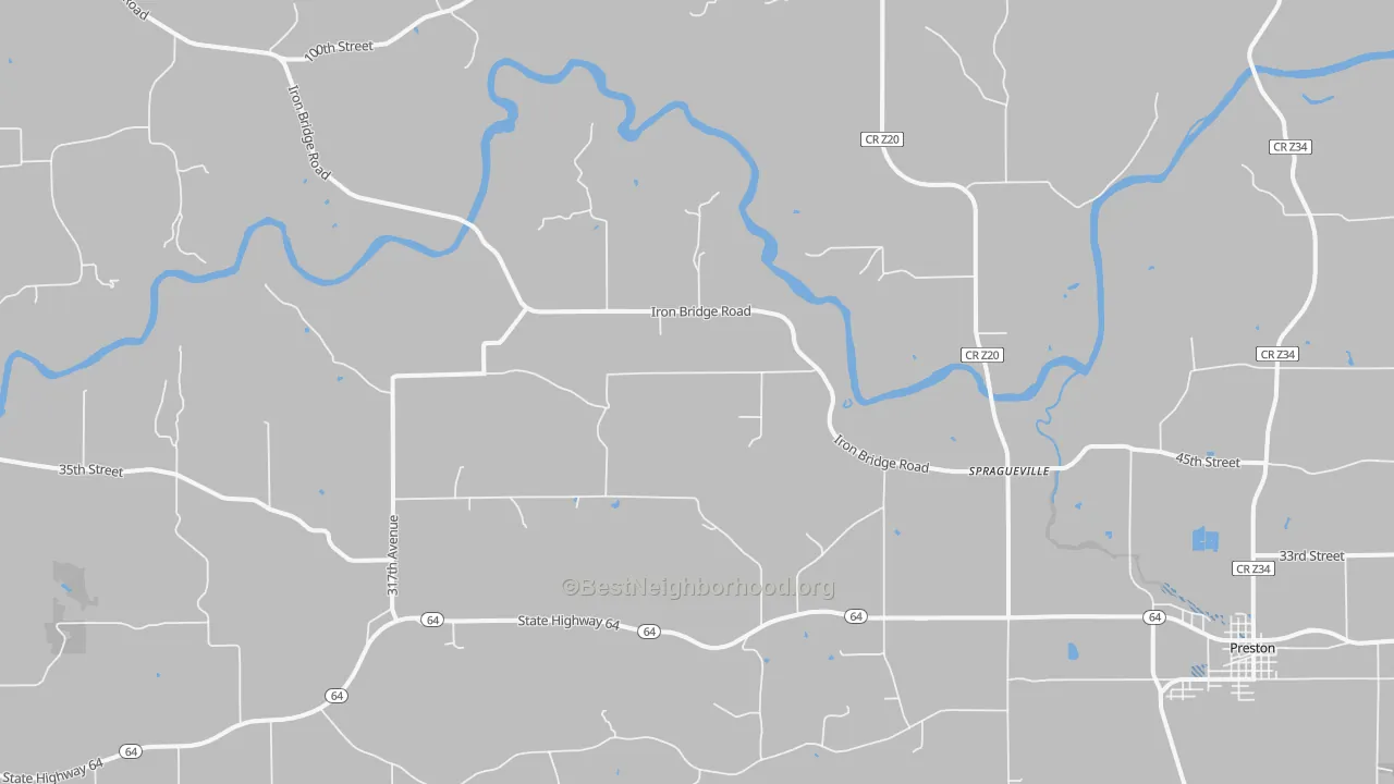 Transit Grade map of Spragueville, IA