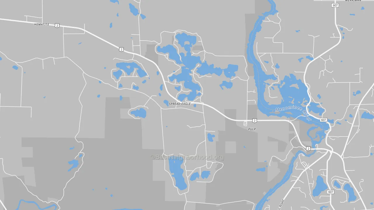 Transit Grade map of Spread Eagle, WI