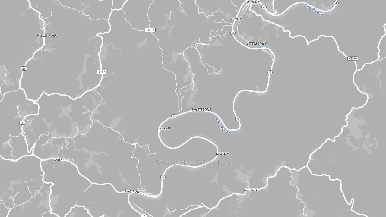 Transit Grade map of Spread, WV