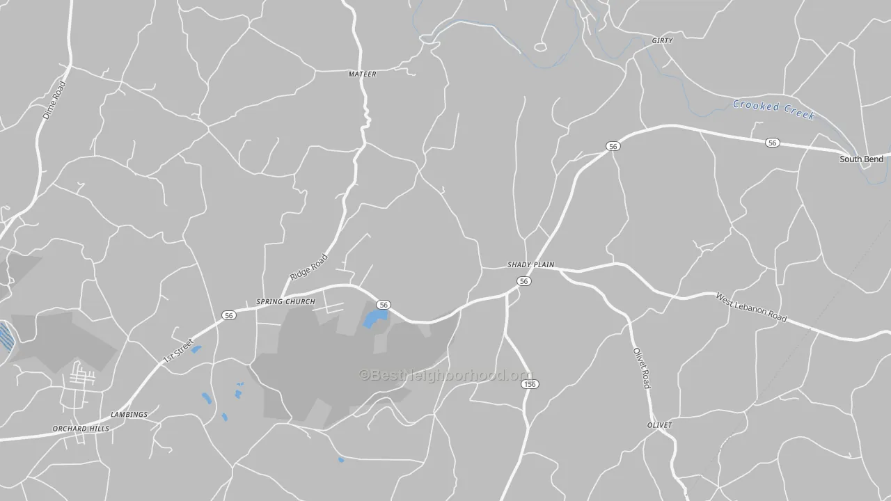Transit Grade map of Spring Church, PA