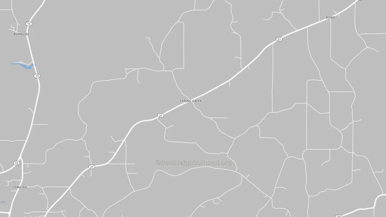 Transit Grade map of Spring Creek, MS