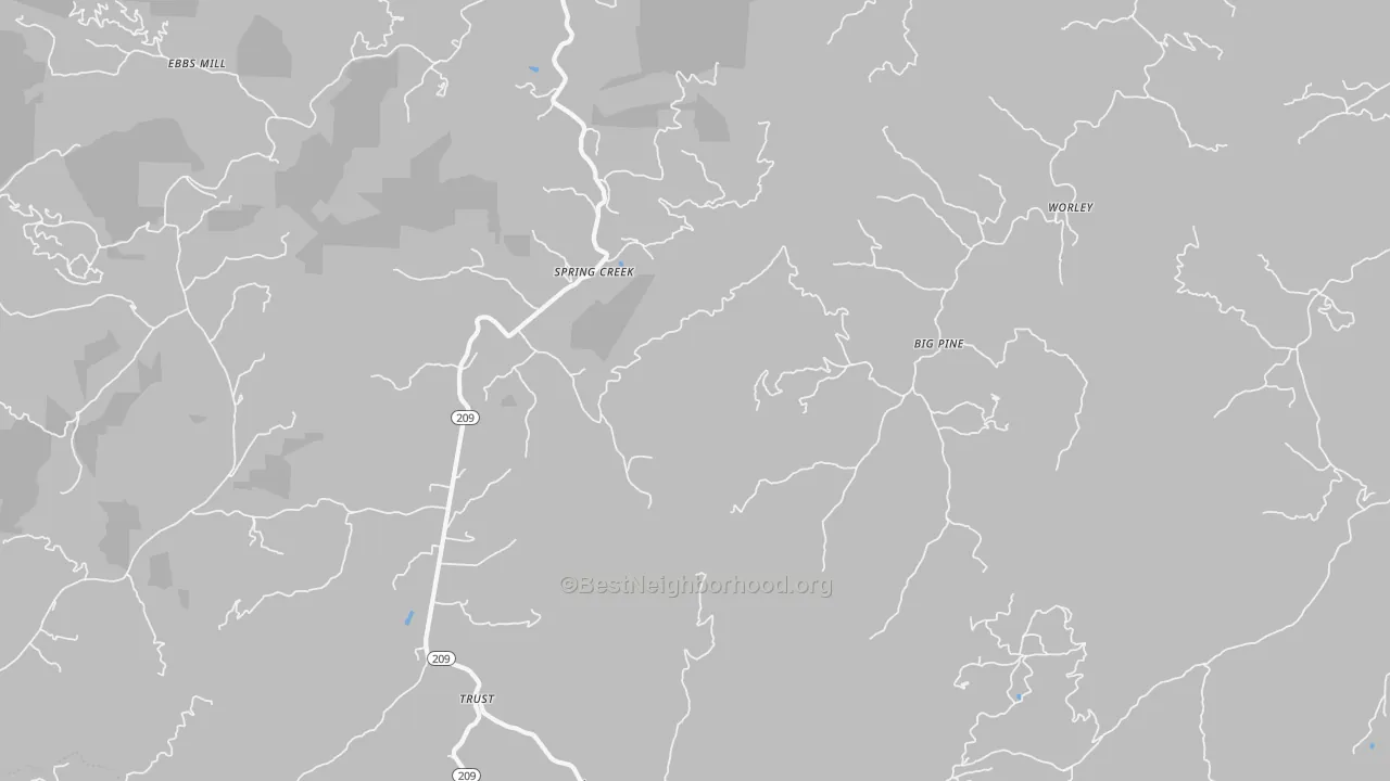 Transit Grade map of Spring Creek, NC