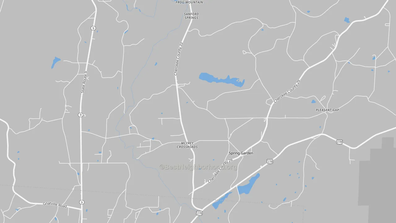 Transit Grade map of Spring Garden, AL