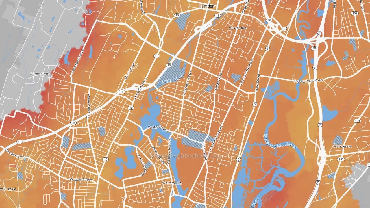 Transit Grade map of Spring Glen, Hamden, CT