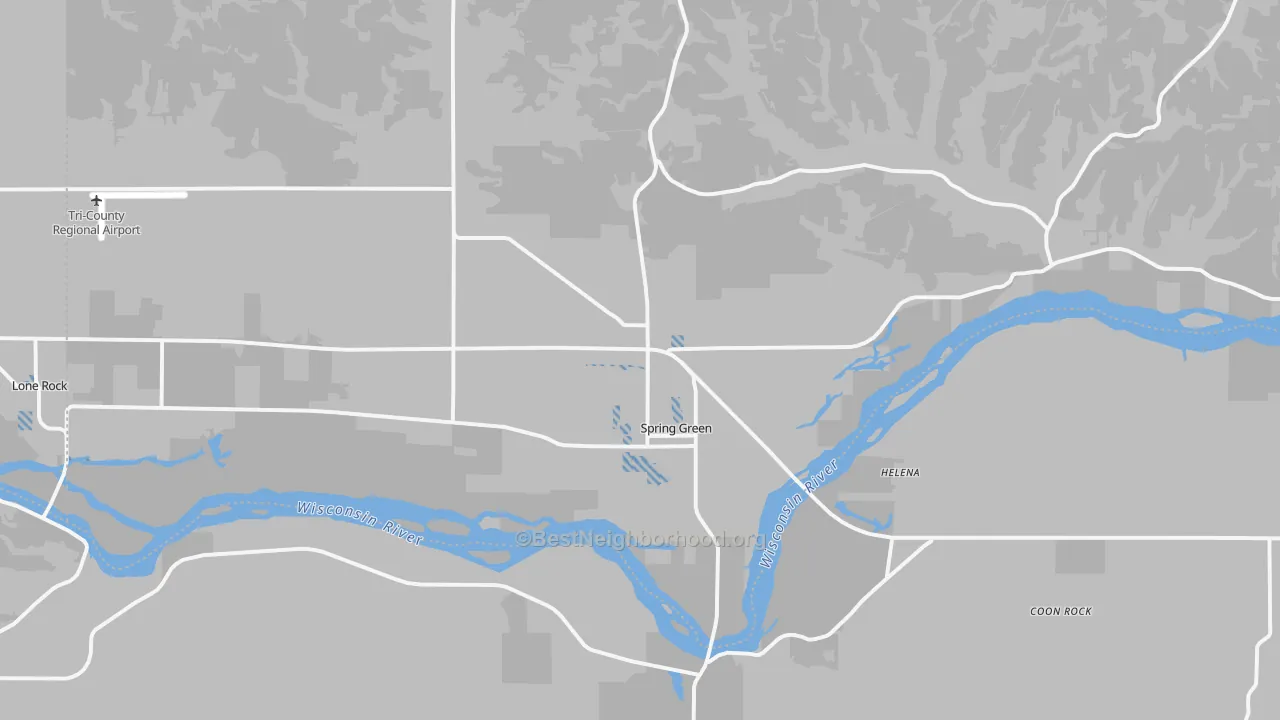 Transit Grade map of Spring Green, WI