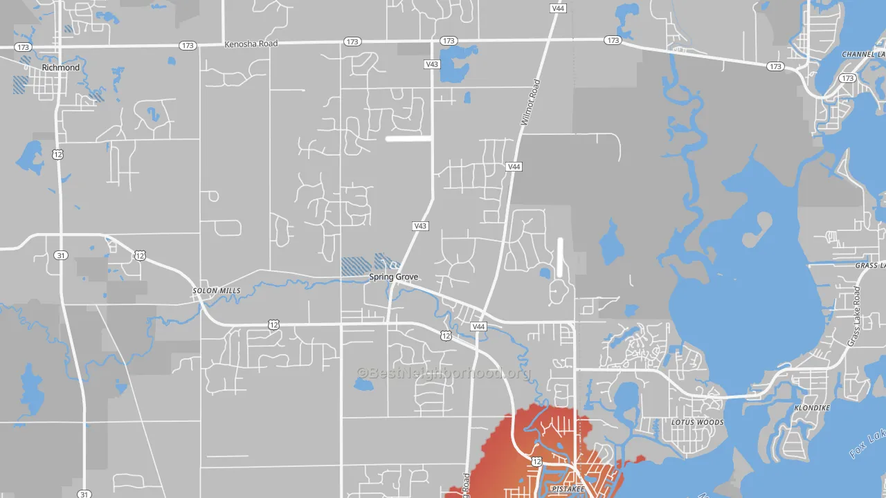 Transit Grade map of Spring Grove, IL