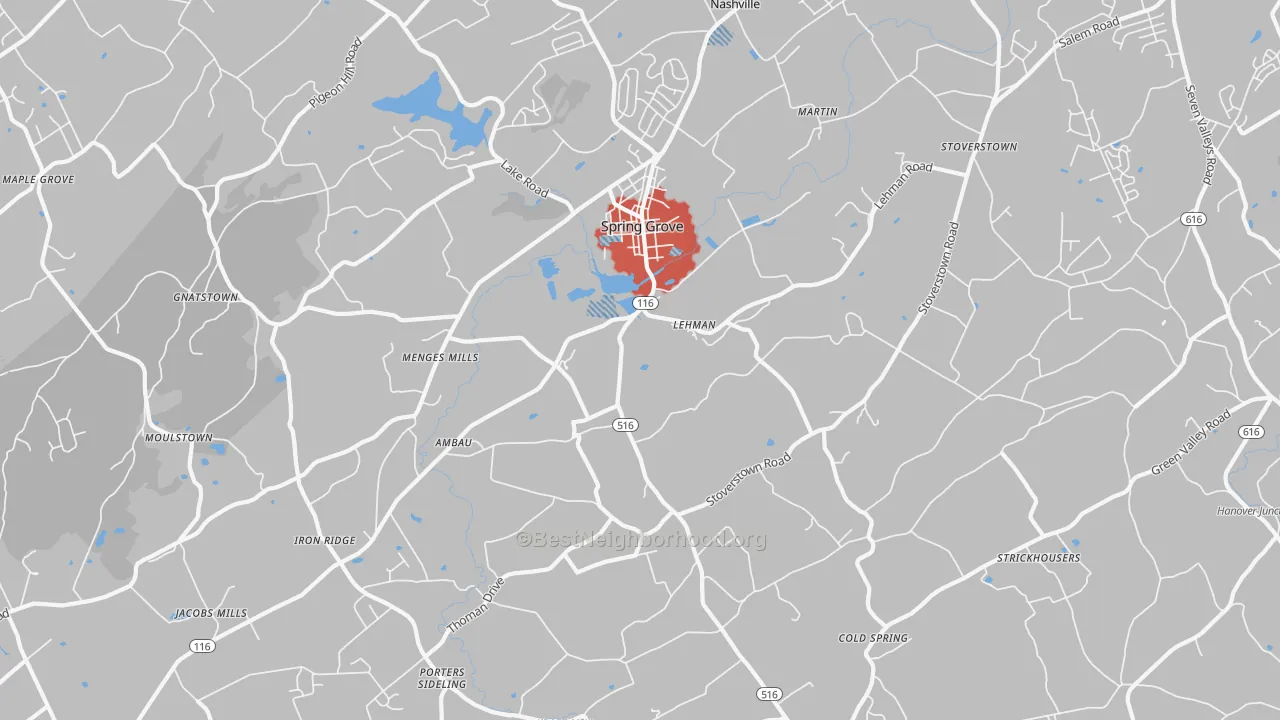 Transit Grade map of Spring Grove, PA