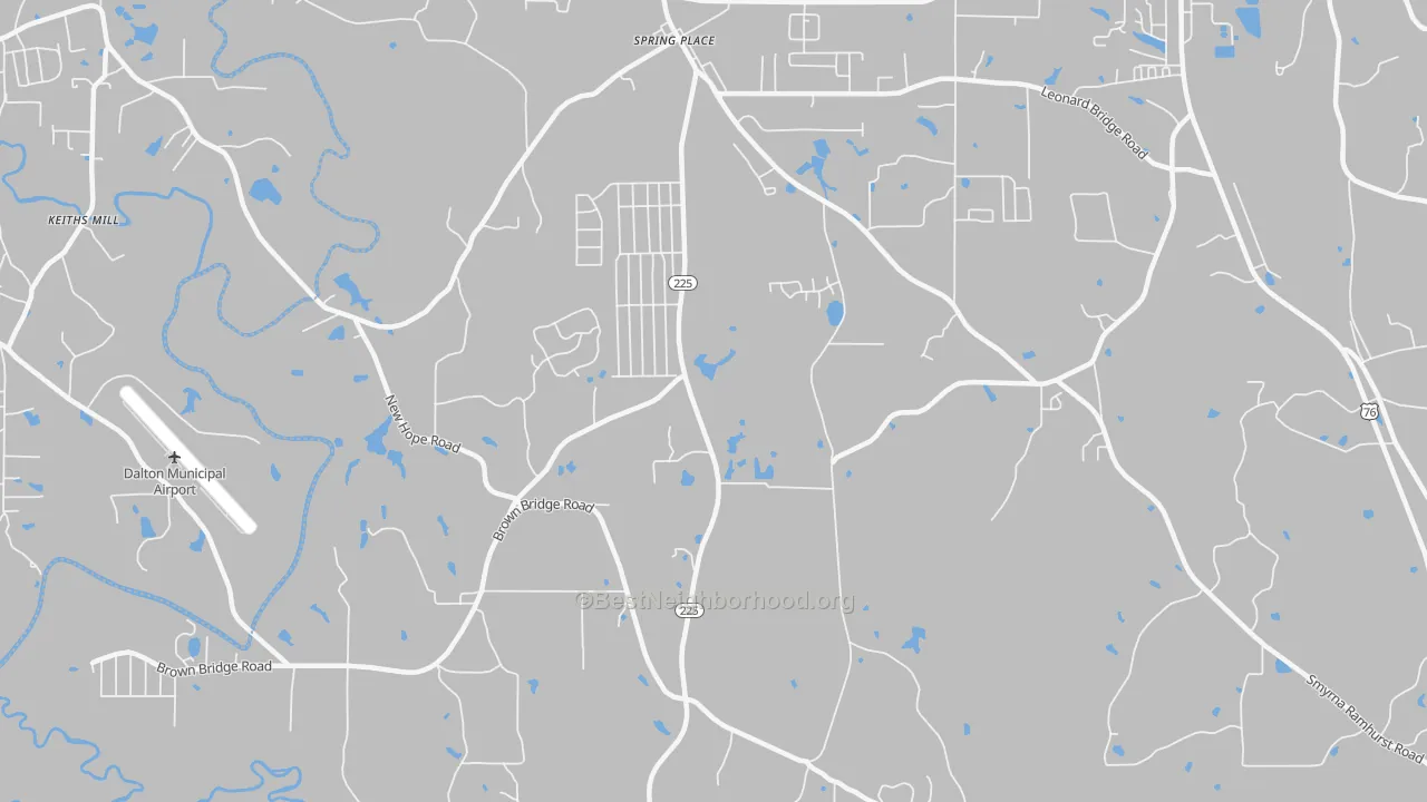 Transit Grade map of Spring Place, GA