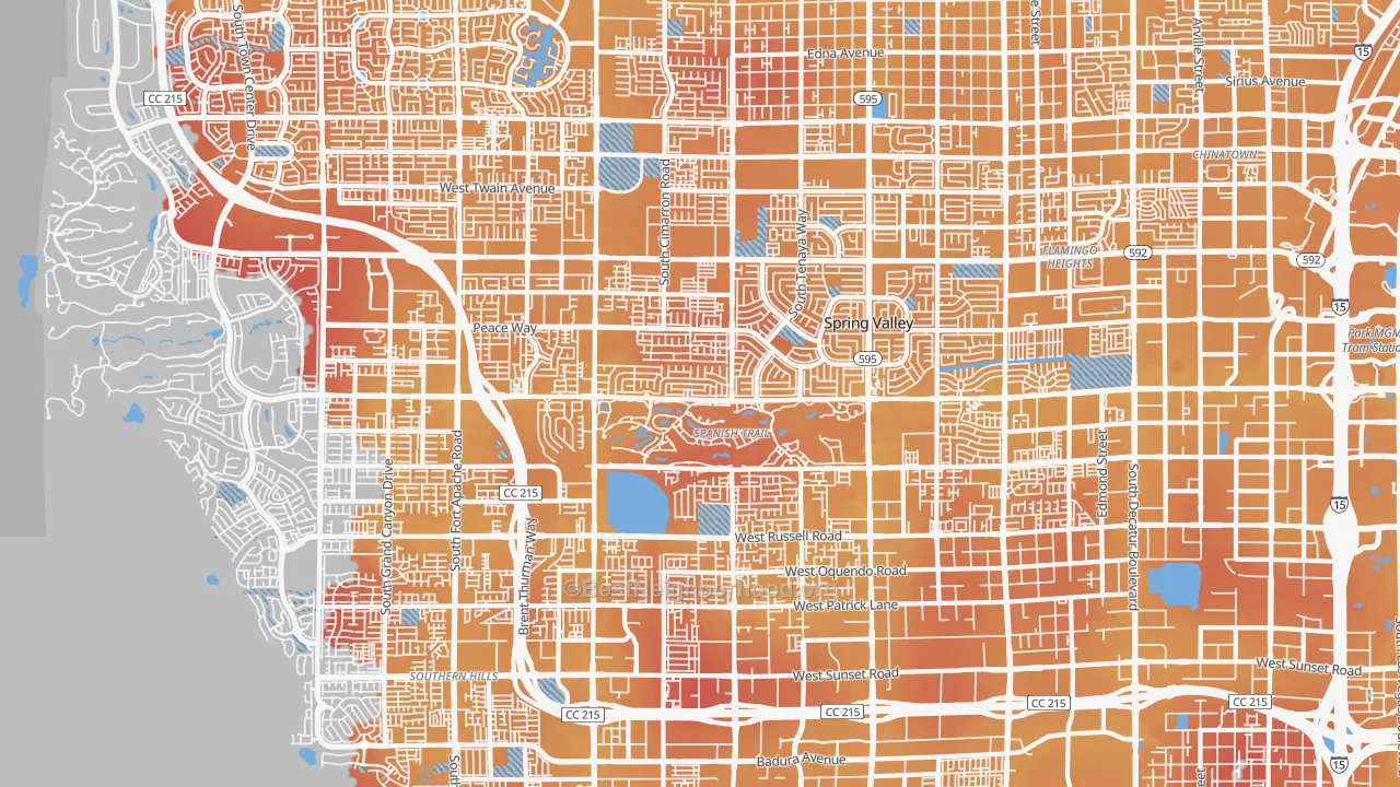 Transit Grade map of Spring Valley, NV