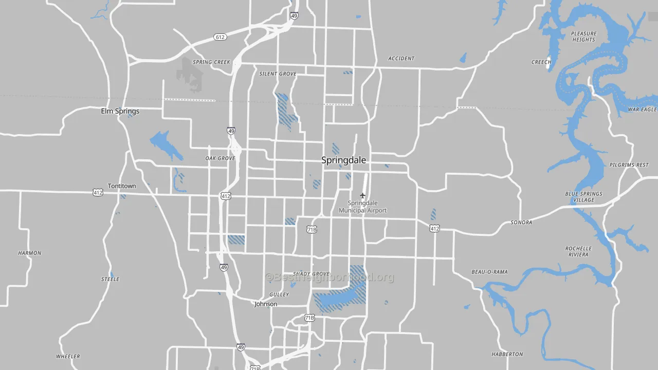 Transit Grade map of Springdale, AR