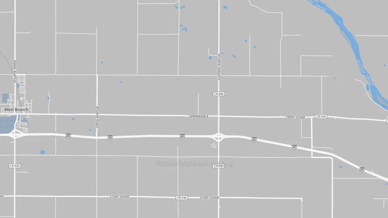 Transit Grade map of Springdale, IA