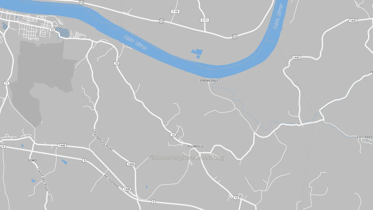 Transit Grade map of Springdale, KY