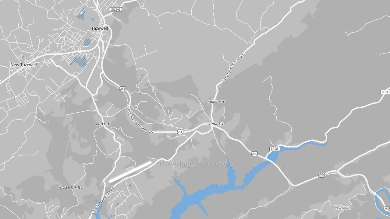 Transit Grade map of Springdale, TN