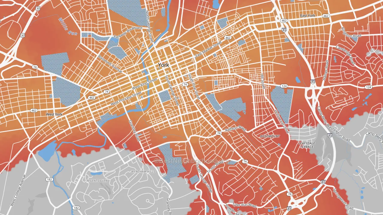 Transit Grade map of Springdale, York, PA