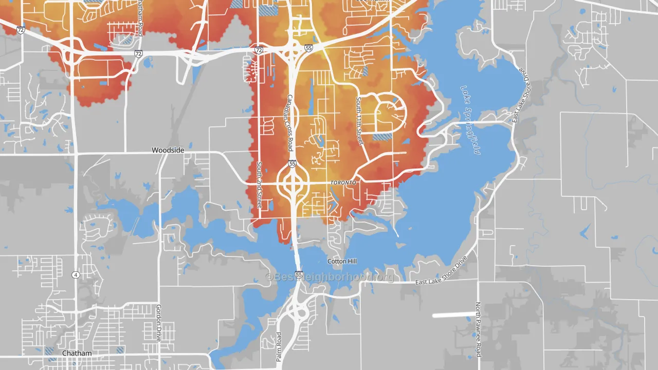 Transit Grade map of Springfield Lake Shore Improvement, Springfield, IL