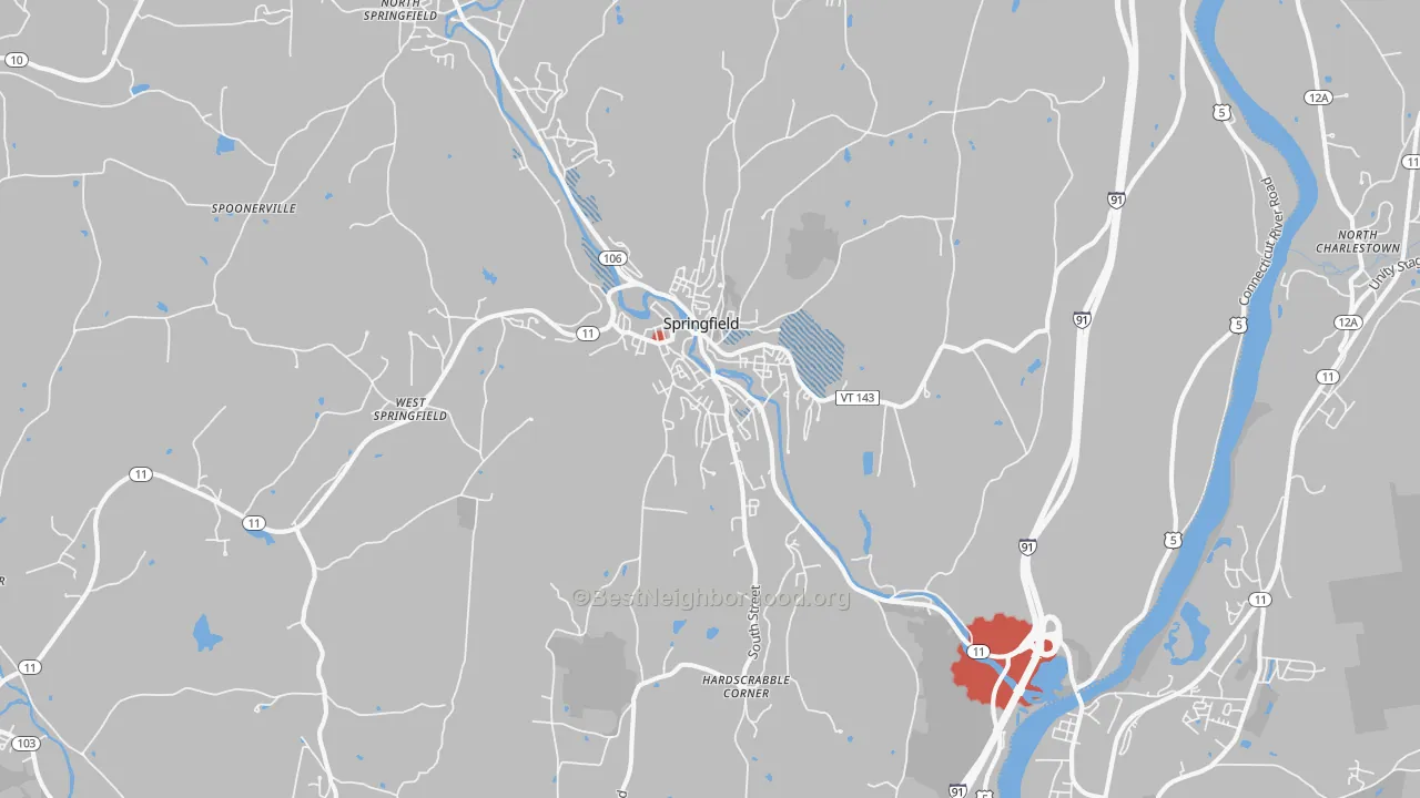 Transit Grade map of Springfield, VT