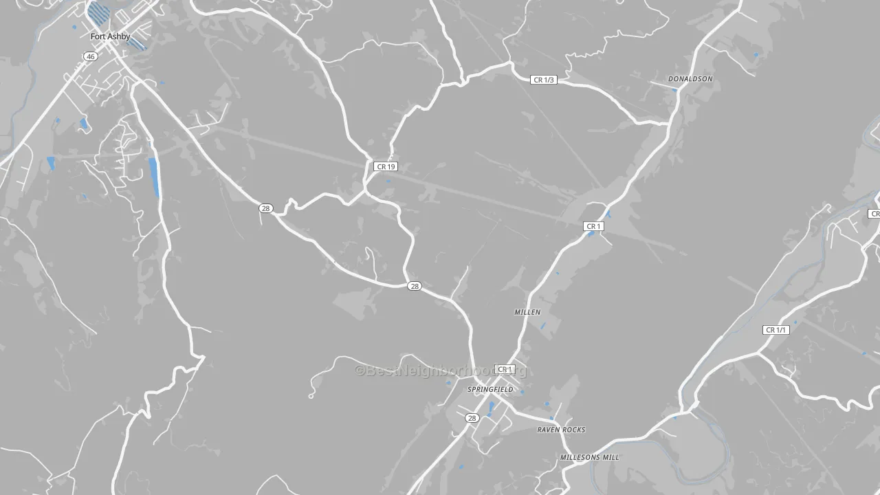 Transit Grade map of Springfield, WV